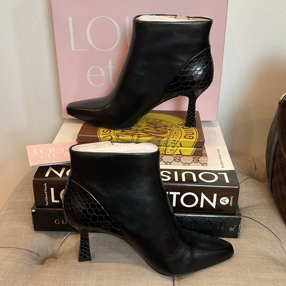 LOUISE ET CIE Lenah Square Toe Bootie in Black Size 8 New WITHOUT The Box - Picture 4 of 8